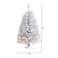 Nearly Natural 3 Foot Pre-Lit Fir Christmas Tree