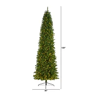 Nearly Natural 10 Foot Pre-Lit Pine Christmas Tree