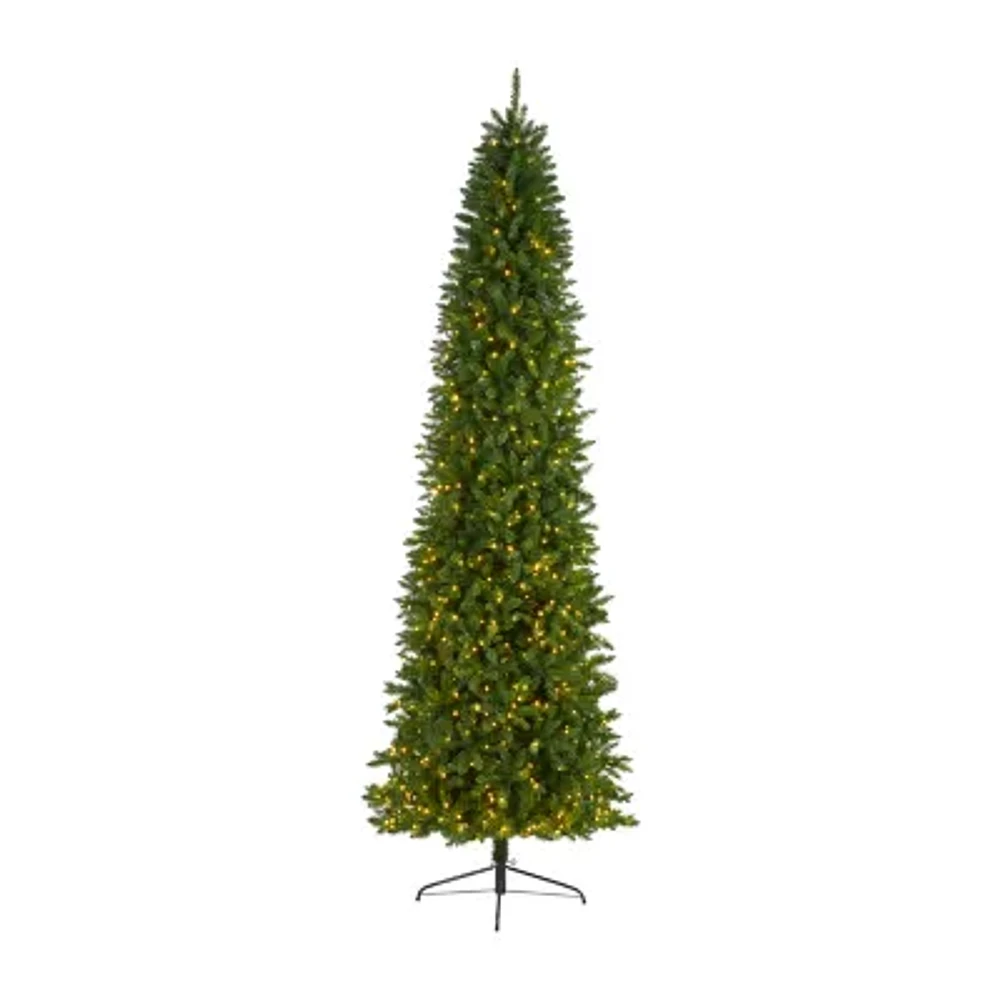 Nearly Natural 10 Foot Pre-Lit Pine Christmas Tree