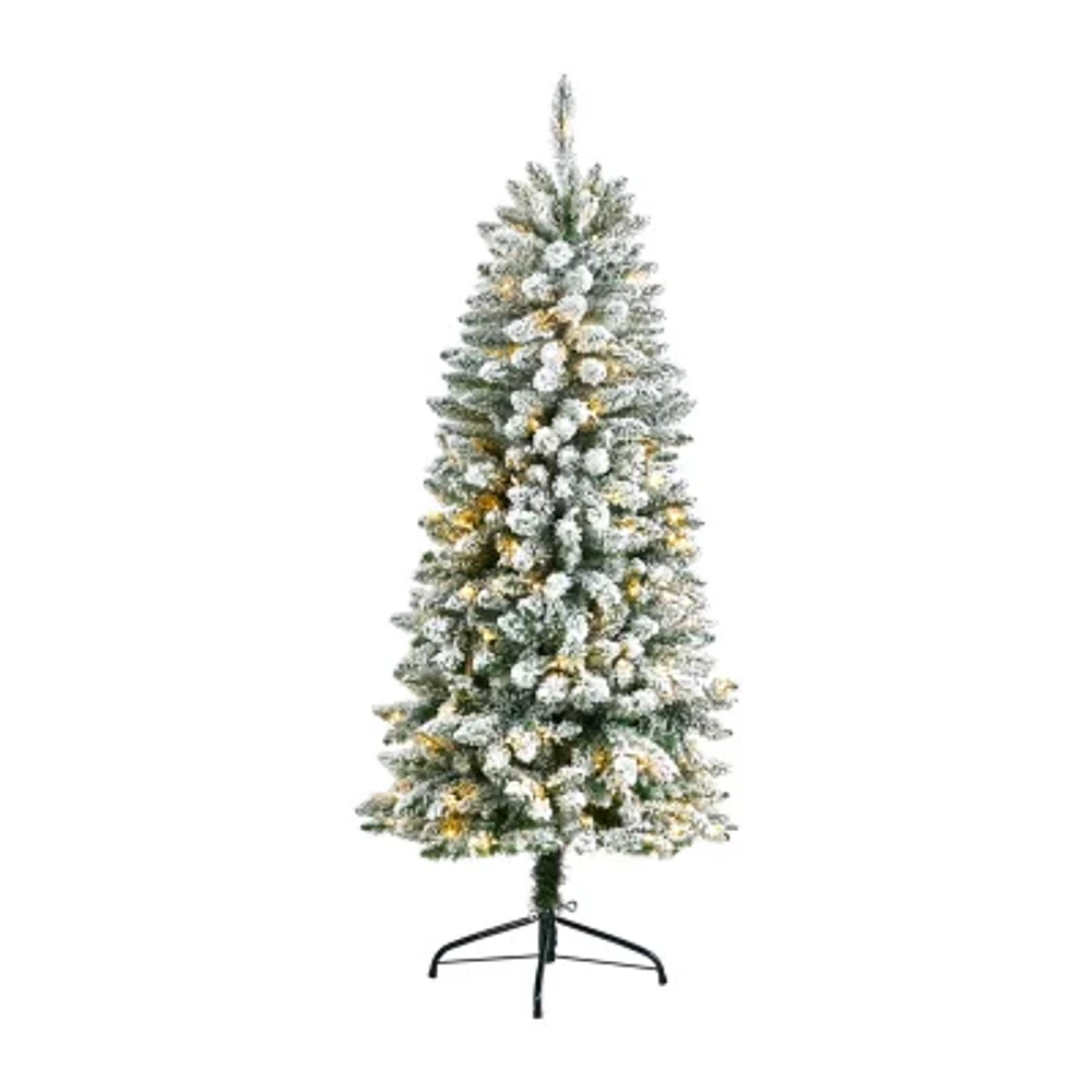 Nearly Natural 5 Foot Flocked Fir Christmas Tree