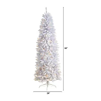 Nearly Natural 7 Foot Pre-Lit Fir Christmas Tree