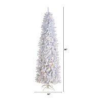 Nearly Natural 8 Foot Pre-Lit Fir Christmas Tree