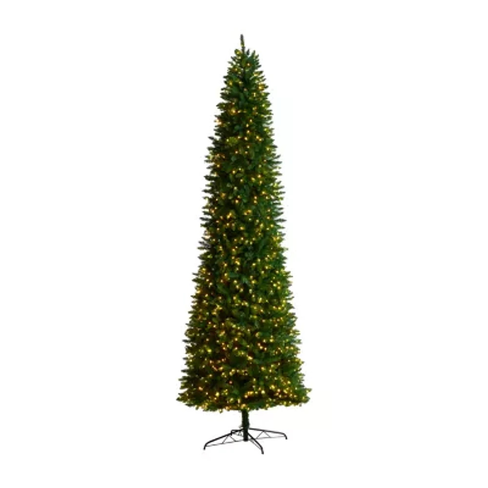 Nearly Natural 11 Foot Pre-Lit Pine Christmas Tree