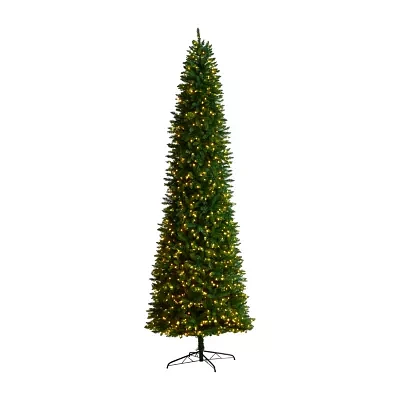 Nearly Natural 11 Foot Pre-Lit Pine Christmas Tree