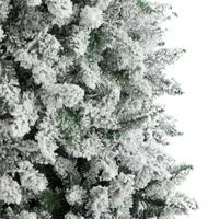 Nearly Natural 9 Foot Flocked Fir Pre-Lit Christmas Tree