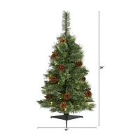 Nearly Natural 3 Foot Pre-Lit Pine Christmas Tree