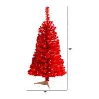 Nearly Natural 3 Foot Pre-Lit Pine Christmas Tree