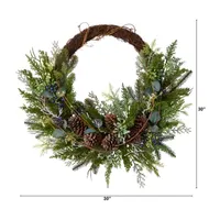 Nearly Natural Indoor Christmas Wreath