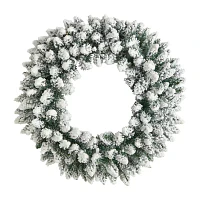 Nearly Natural Indoor Pre-Lit Christmas Wreath