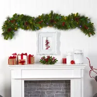 Nearly Natural Pre-Lit Indoor Christmas Garland