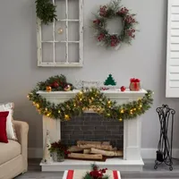 Nearly Natural Pre-Lit Indoor Christmas Garland