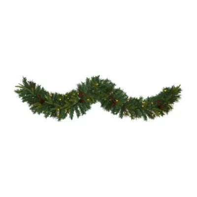 Nearly Natural Pre-Lit Christmas Indoor Garland