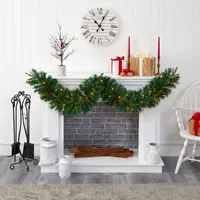 Nearly Natural Pre-Lit Christmas Indoor Garland