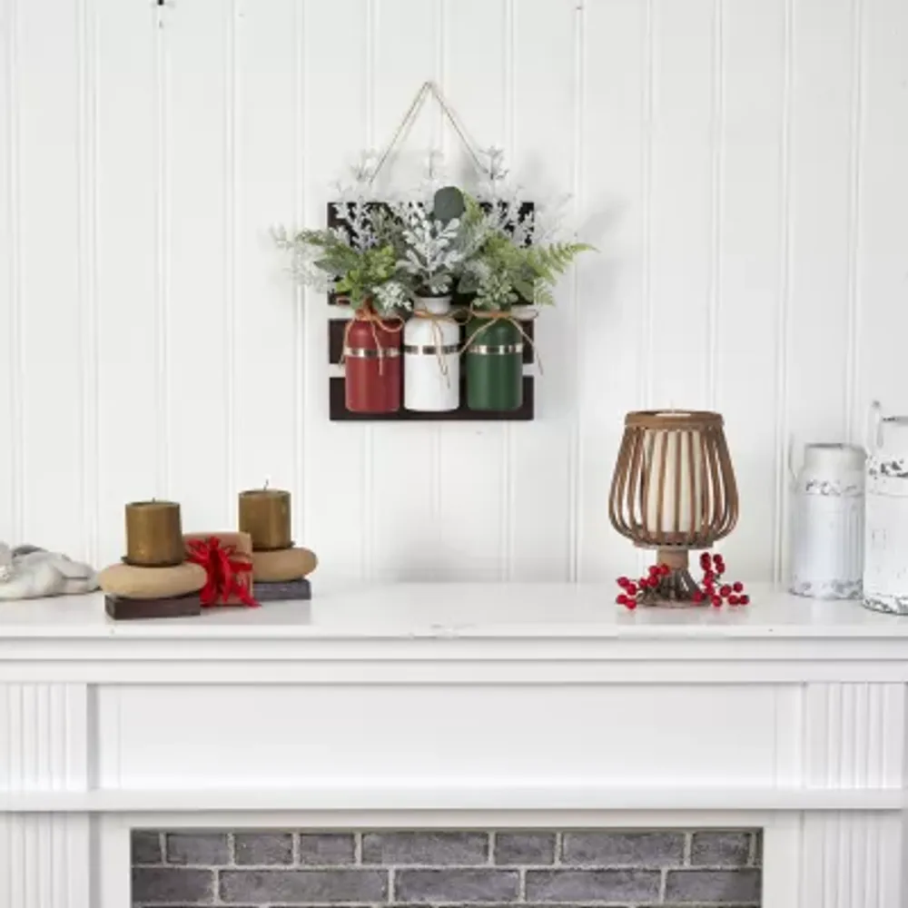 Nearly Natural Pine Mason Jar Tabletop Decor