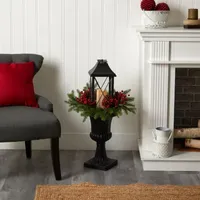 Nearly Natural Greenery Berries And Pinecone Lighted Tabletop Decor