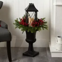 Nearly Natural Greenery Berries And Pinecone Lighted Tabletop Decor