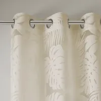 Madison Park Kauna Palm Leaf Sheer Grommet Top Single Curtain Panel