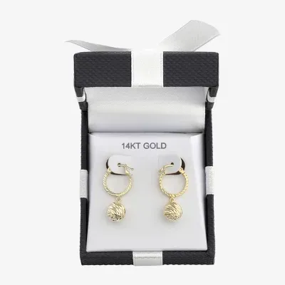 14K Gold 25mm Ball Hoop Earrings