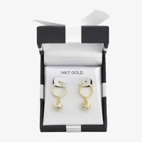 14K Gold 25mm Ball Hoop Earrings