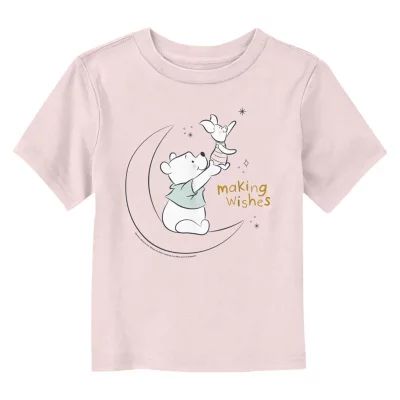 Disney Collection Toddler Girls Crew Neck Short Sleeve Winnie The Pooh Graphic T-Shirt