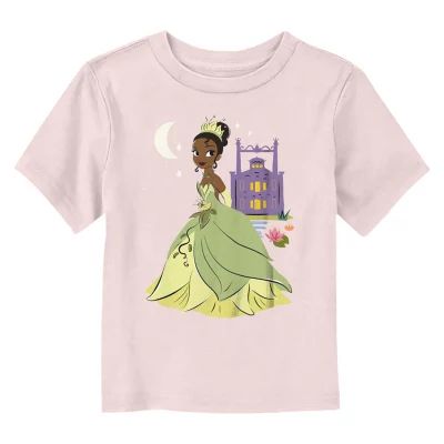 Disney Collection Toddler Girls Crew Neck Short Sleeve Princess & The Frog Graphic T-Shirt