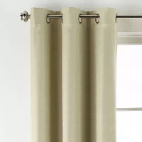 Distant Lands Maura Textured Solid 100% Blackout Grommet Top Single Curtain Panel