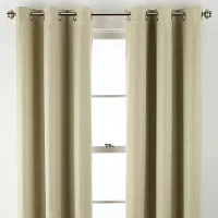 Distant Lands Maura Textured Solid 100% Blackout Grommet Top Single Curtain Panel