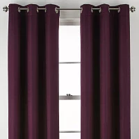 Distant Lands Maura Textured Solid 100% Blackout Grommet Top Single Curtain Panel