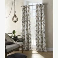 Distant Lands Maura Textured Print 100% Blackout Grommet Top Single Curtain Panel