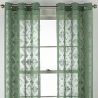 Distant Lands Diamond Clip Grommet Top Sheer Single Curtain Panels