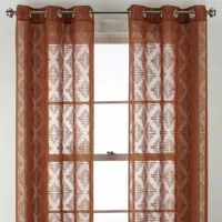 Distant Lands Diamond Clip Grommet Top Sheer Single Curtain Panels