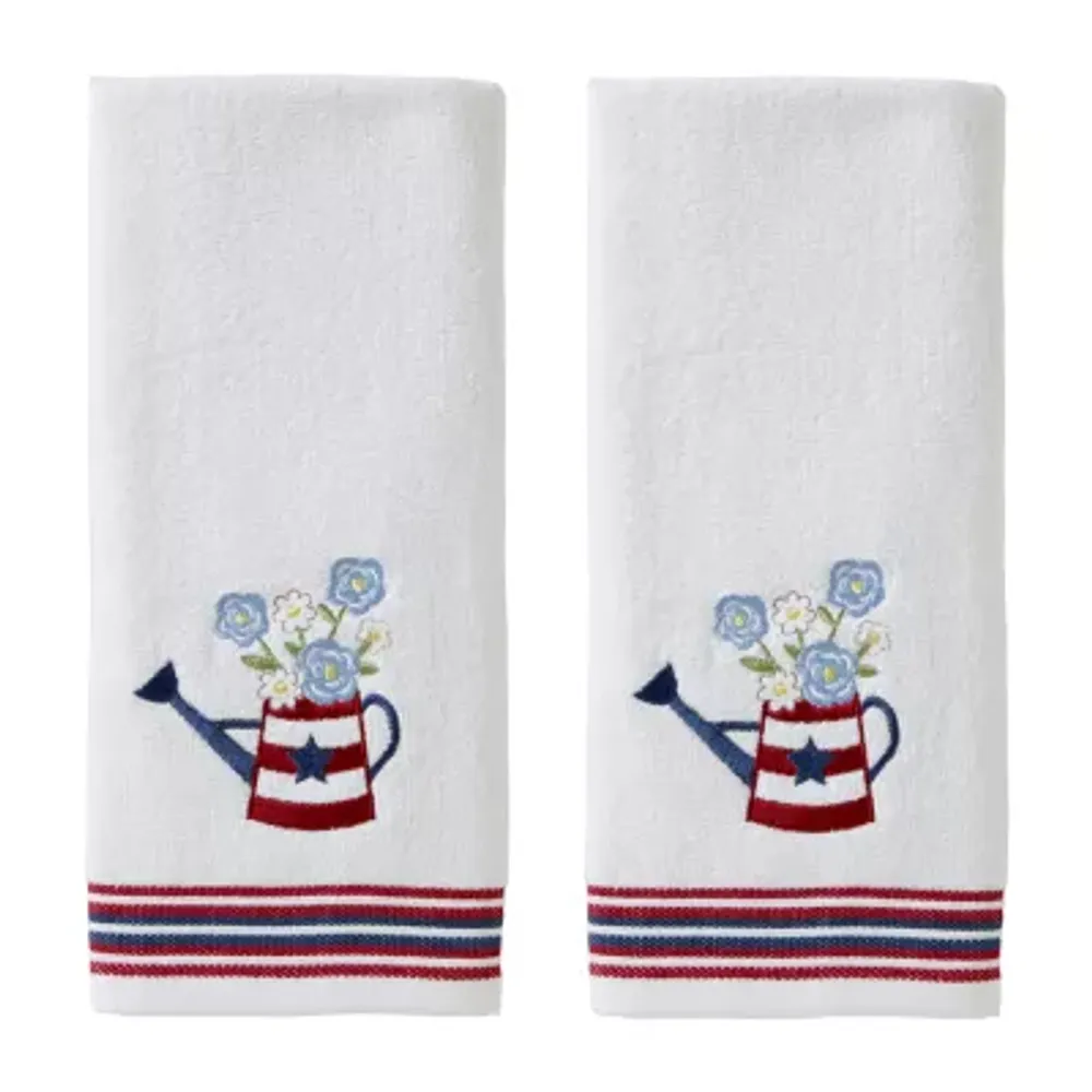 SKL Home Casual Monogram S 2 Pc. Hand Towel Set, White