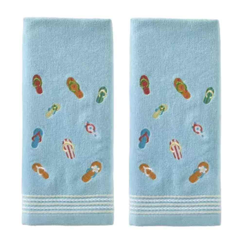 Saturday Knight Flip Flop On Blue 2-pc. Hand Towel