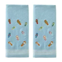 Saturday Knight Flip Flop On Blue 2-pc. Hand Towel