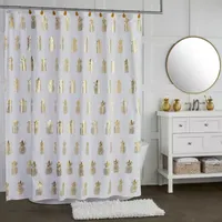 Saturday Knight Gilded Pineapple Shower Curtains