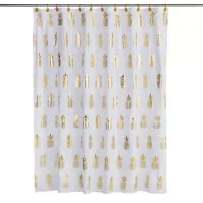 Saturday Knight Gilded Pineapple Shower Curtains