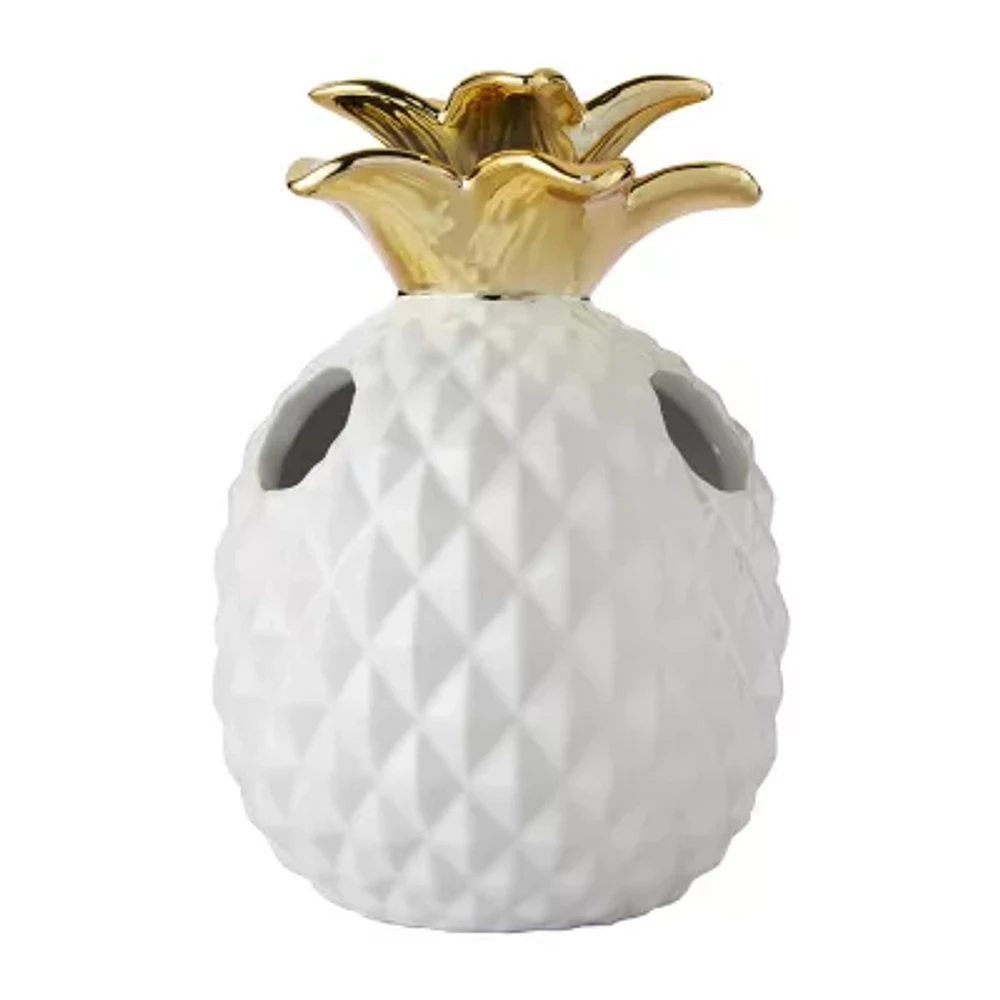 Saturday Knight Gilded Pineapple Toothbrush Holder