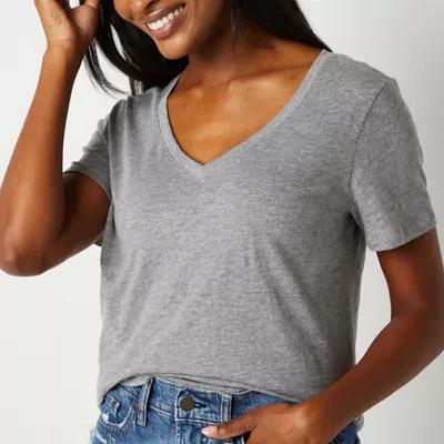a.n.a Womens V Neck Short Sleeve T-Shirt