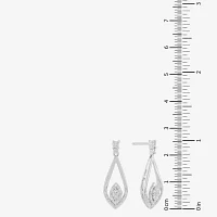 1/ CT. T.W. Natural White Diamond Sterling Silver Drop Earrings