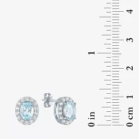 Gemstone Oval Sterling Silver 10mm Stud Earrings