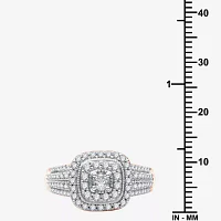 I Said Yes (H-I / I1) Womens 3/4 CT. T.W. Lab Grown White Diamond 14K Rose Gold Over Silver Sterling Side Stone Halo Engagement Ring