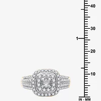 I Said Yes (H-I / I1) Womens /4 CT. T.W. Lab Grown White Diamond 14K Gold Over Silver Sterling Side Stone Halo Engagement Ring