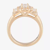 Love Lives Forever (F / Vs2) Womens 1 1/2 CT. T.W. Lab Grown White Diamond 14K Gold 3-Stone Bypass  Engagement Ring