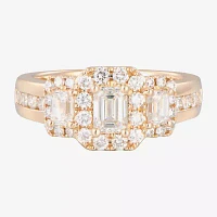 Love Lives Forever (F / Vs2) Womens 1 1/2 CT. T.W. Lab Grown White Diamond 14K Gold 3-Stone Bypass  Engagement Ring