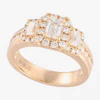 Love Lives Forever (F / Vs2) Womens 1 1/2 CT. T.W. Lab Grown White Diamond 14K Gold 3-Stone Bypass  Engagement Ring