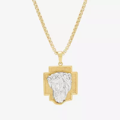 Mens 18K Gold Over Silver Pendant Necklace