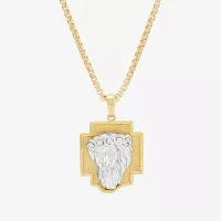 Mens 18K Gold Over Silver Pendant Necklace