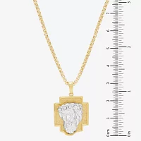 Mens 18K Gold Over Silver Pendant Necklace