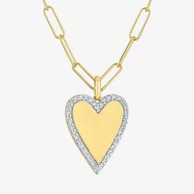 Diamond Addiction (G-H / Si2-I1) Womens 1/4 CT. T.W. Lab Grown White Diamond 14K Gold Over Silver Sterling Silver Heart Pendant Necklace