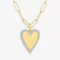 Diamond Addiction (G-H / Si2-I1) Womens 1/4 CT. T.W. Lab Grown White Diamond 14K Gold Over Silver Sterling Silver Heart Pendant Necklace